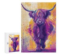 Colorful Highland Cow Painting Puzzle 1000 Pièces Educa Jouet en Bois Cadeau Unique Décoration Intérieure Jeu Éducatif Challenge Toy Adultes Et Enfants À Partir De 14 Ans 300 PCS