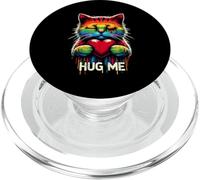 Colorful Hug Me Cat Rainbow Whiskers Heart PopSockets PopGrip pour MagSafe