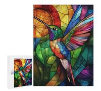 Colorful Hummingbird Stained Glass Puzzle 500 Pièces Educa Jouet en Bois Cadeau Unique Décoration Intérieure Jeu Éducatif Challenge Toy Adultes Et Enfants À Partir De 14 Ans 500 PCS