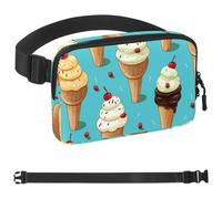 Colorful Ice Cream-1068 Sac banane de style unisexe : sac banane tendance, sac à bandoulière sport fin à la mode pour jogging, randonnée, randonneur, femme, homme, Multicolore 08, 1.5x9.0x5.9in