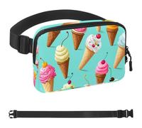 Colorful Ice Cream-1068 Sac banane de style unisexe : sac banane tendance, sac à bandoulière sport fin à la mode pour jogging, randonnée, randonneur, femme, homme, Multicolore 06, 1.5x9.0x5.9in