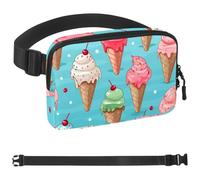 Colorful Ice Cream-1101 Sac banane de style unisexe : sac banane tendance, sac à bandoulière sport fin à la mode pour jogging, randonnée, randonneur, femme, homme, Multicolore 06, 1.5x9.0x5.9in