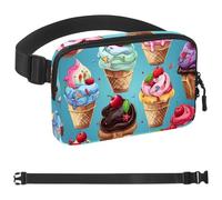 Colorful Ice Cream-1134 Sac banane de style unisexe : sac banane tendance, sac à bandoulière sport fin à la mode pour jogging, randonnée, randonneur, femme, homme, Multicolore 04, 1.5x9.0x5.9in