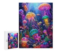 Colorful Jellyfish Underwater Scene Puzzle 1000 Pièces Educa Jouet en Bois Cadeau Unique Décoration Intérieure Jeu Éducatif Challenge Toy Adultes Et Enfants À Partir De 14 Ans 500 PCS