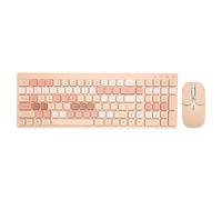 Colorful Keyboard and Mouse Combo, 2,4 GHz Wireless Keyboard and Mouse Set 104 clés, 12 shortcuts, Compact Ergonomics for Computer, Desktop, PC, Notebook (Milk Tea Color) ( Couleur : couleur : couleur
