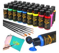 Colorful Kit de peinture acrylique pour cuir, 36 couleurs pour chaussures, accessoires en cuir, sacs, sacs à main, imperméable, flexible et durable