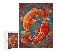 Colorful Koi Fish Painting-12 Puzzle 1000 Pièces Educa Jouet en Bois Cadeau Unique Décoration Intérieure Jeu Éducatif Challenge Toy Adultes Et Enfants À Partir De 14 Ans 500 PCS