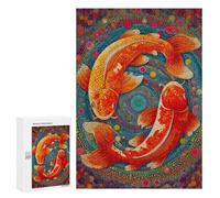 Colorful Koi Fish Painting-12 Puzzle 300 Pièces Educa Jouet en Bois Cadeau Unique Décoration Intérieure Jeu Éducatif Challenge Toy Adultes Et Enfants À Partir De 14 Ans 300 PCS