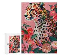 Colorful Leopard with Flowers Puzzle 1000 Pièces Educa Jouet en Bois Cadeau Unique Décoration Intérieure Jeu Éducatif Challenge Toy Adultes Et Enfants À Partir De 14 Ans 300 PCS