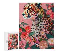 Colorful Leopard with Flowers Puzzle 1000 Pièces Educa Jouet en Bois Cadeau Unique Décoration Intérieure Jeu Éducatif Challenge Toy Adultes Et Enfants À Partir De 14 Ans 500 PCS