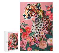 Colorful Leopard with Flowers Puzzle 1000 Pièces Educa Jouet en Bois Cadeau Unique Décoration Intérieure Jeu Éducatif Challenge Toy Adultes Et Enfants À Partir De 14 Ans 1000 PCS