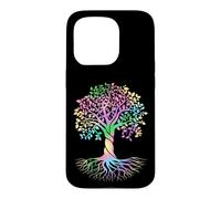 Colorful Life is Really Good Vintage Unique Tree Art Coque pour iPhone 15 Pro