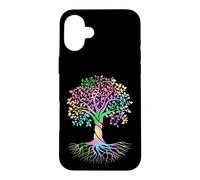 Colorful Life is Really Good Vintage Unique Tree Art Coque pour iPhone 16 Plus