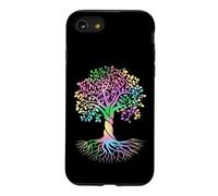Colorful Life is Really Good Vintage Unique Tree Art Coque pour iPhone SE (2020) / 7/8