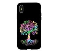 Colorful Life is Really Good Vintage Unique Tree Art Coque pour iPhone X/XS