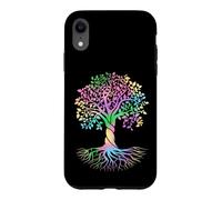 Colorful Life is Really Good Vintage Unique Tree Art Coque pour iPhone XR