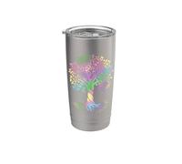 Colorful Life Is Really Good Vintage Unique Tree Art Gobelet isotherme en acier inoxydable double paroi
