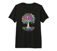 Colorful Life is Really Good Vintage Unique Tree Art T-Shirt Haut de Gamme