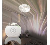 Colorful Life Projecteur Aurora Galaxy - Vagues de l'océan et lampe lune, 3 couvertures, pour décoration de chambre à coucher et cadeaux (projecteur d'urora, alimenté par USB)