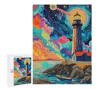 Colorful Lighthouse Coastal Scene -1 Puzzle 1000 Pièces Educa Jouet en Bois Cadeau Unique Décoration Intérieure Jeu Éducatif Challenge Toy Adultes Et Enfants À Partir De 14 Ans 500 PCS