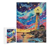 Colorful Lighthouse Coastal Scene Puzzle 1000 Pièces Educa Jouet en Bois Cadeau Unique Décoration Intérieure Jeu Éducatif Challenge Toy Adultes Et Enfants À Partir De 14 Ans 500 PCS