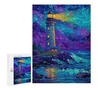 Colorful Lighthouse Night Scene Puzzle 1000 Pièces Educa Jouet en Bois Cadeau Unique Décoration Intérieure Jeu Éducatif Challenge Toy Adultes Et Enfants À Partir De 14 Ans 500 PCS