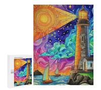 Colorful Lighthouse Serenity Puzzle 1000 Pièces Educa Jouet en Bois Cadeau Unique Décoration Intérieure Jeu Éducatif Challenge Toy Adultes Et Enfants À Partir De 14 Ans 500 PCS