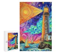 Colorful Lighthouse Serenity Puzzle 1000 Pièces Educa Jouet en Bois Cadeau Unique Décoration Intérieure Jeu Éducatif Challenge Toy Adultes Et Enfants À Partir De 14 Ans 1000 PCS
