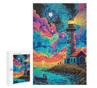 Colorful Lighthouse Sunset Painting Puzzle 1000 Pièces Educa Jouet en Bois Cadeau Unique Décoration Intérieure Jeu Éducatif Challenge Toy Adultes Et Enfants À Partir De 14 Ans 1000 PCS