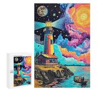 Colorful Lighthouse Sunset Scene Puzzle 1000 Pièces Educa Jouet en Bois Cadeau Unique Décoration Intérieure Jeu Éducatif Challenge Toy Adultes Et Enfants À Partir De 14 Ans 1000 PCS