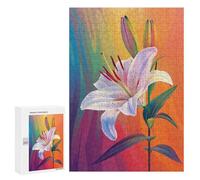 Colorful Lily Flower Art Print Puzzle 1000 Pièces Educa Jouet en Bois Cadeau Unique Décoration Intérieure Jeu Éducatif Challenge Toy Adultes Et Enfants À Partir De 14 Ans 300 PCS