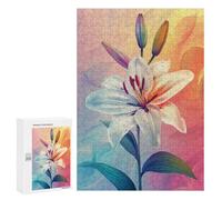 Colorful Lily Flower Art Puzzle 1000 Pièces Educa Jouet en Bois Cadeau Unique Décoration Intérieure Jeu Éducatif Challenge Toy Adultes Et Enfants À Partir De 14 Ans 300 PCS