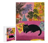 Colorful Living Room with Black Cat Puzzle 1000 Pièces Educa Jouet en Bois Cadeau Unique Décoration Intérieure Jeu Éducatif Challenge Toy Adultes Et Enfants À Partir De 14 Ans 500 PCS