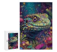 Colorful Lizard in Fantasy Forest Puzzle 1000 Pièces Educa Jouet en Bois Cadeau Unique Décoration Intérieure Jeu Éducatif Challenge Toy Adultes Et Enfants À Partir De 14 Ans 300 PCS