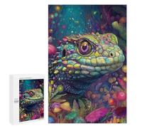Colorful Lizard in Fantasy Forest Puzzle 1000 Pièces Educa Jouet en Bois Cadeau Unique Décoration Intérieure Jeu Éducatif Challenge Toy Adultes Et Enfants À Partir De 14 Ans 1000 PCS