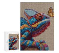 Colorful Lizard with Butterfly Puzzle 300 Pièces Educa Jouet en Bois Cadeau Unique Décoration Intérieure Jeu Éducatif Challenge Toy Adultes Et Enfants À Partir De 14 Ans 300 PCS