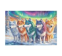 Colorful Loup 1000 Pieces Casse-tête Adulte en Carton Haute Qualité Très Difficile Haute Difficulté Anti-Stress Décoration Murale Cadeau Fête des Pères 1000 PCS/75x50cm
