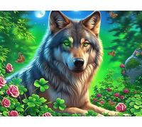 Colorful Loup 500 Pieces Casse-tête Adolescent en Carton Rigide Animal Animal de Compagnie Difficulté Moyenne Activité Éducative Cadeau Fête des Mères Haute Qualité Premium 500 PCS/52×38cm