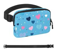 Colorful Love-1461 Sac banane de style unisexe : sac banane tendance, sac à bandoulière sport fin et tendance pour jogging, randonnée, randonneur, femme, homme, multicolore, 4 x 23 x 15 cm,