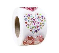 Colorful Love Heart Roll Labels - Decorative Sticker Pack, Bright Adhesive Hearts Deliver Easy Peel Application And Reliable Hold | Ideal For Diy Projects, Classroom Activities, Envelope Sealing, Fest