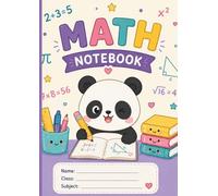 Colorful Math Notebook for School - A4 Size (8.27” x 11.69”) | 80 Pages Wide Ruled | Fun & Cute Cover Design for Kids & Teens | Back to School Math Exercise Book