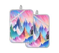 Colorful Mountain Patterns Lot de 2 maniques matelassées