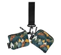 Colorful Mountain Peak Tree Lot de 2 pochettes pour pièces de monnaie pour femme avec dragonne pour femme