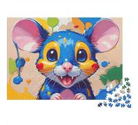 Colorful Mouse Art 100% Recycled Cardboard Cute Cartoon Mouse 1000 Piece Puzzle for Adults The Impossible Challenge Fun Present 52x38cm/1000pcs