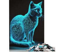 Colorful Neon Cat Puzzle 1000 Pièces Educa Jouet en Bois Cadeau Unique Décoration Intérieure Jeu Éducatif Challenge Toy Adultes & Enfants des 14 Ans 1000pcs (75x50cm)