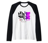 Colorful New YorkCity Gummy Bear Bite Me Artwork Graphic Manche Raglan