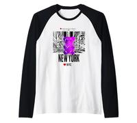 Colorful New YorkCity Jelly Bear Bite Me Artwork Graphic Manche Raglan