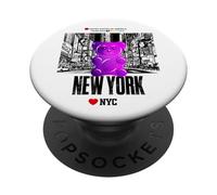 Colorful New YorkCity Jelly Bear Bite Me Artwork Graphic PopSockets PopGrip Adhésif