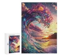 Colorful Ocean Wave Sunset Puzzle 1000 Pièces Educa Jouet en Bois Cadeau Unique Décoration Intérieure Jeu Éducatif Challenge Toy Adultes Et Enfants À Partir De 14 Ans 300 PCS