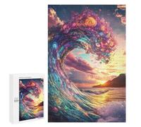 Colorful Ocean Wave Sunset Puzzle 1000 Pièces Educa Jouet en Bois Cadeau Unique Décoration Intérieure Jeu Éducatif Challenge Toy Adultes Et Enfants À Partir De 14 Ans 1000 PCS